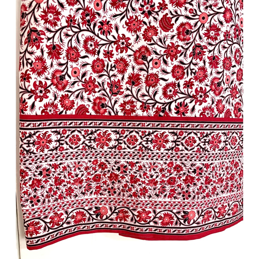 Charter Club Red White Urban Jungle Floral Cotton Wrap Knee Length Skirt 16 - Picture 3 of 14
